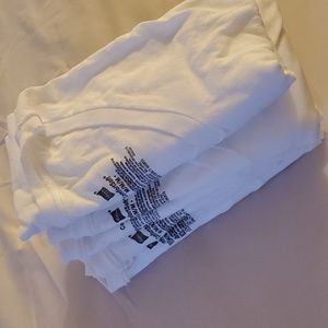 5 - Hanes, Medium White V neck shirt sleeve
